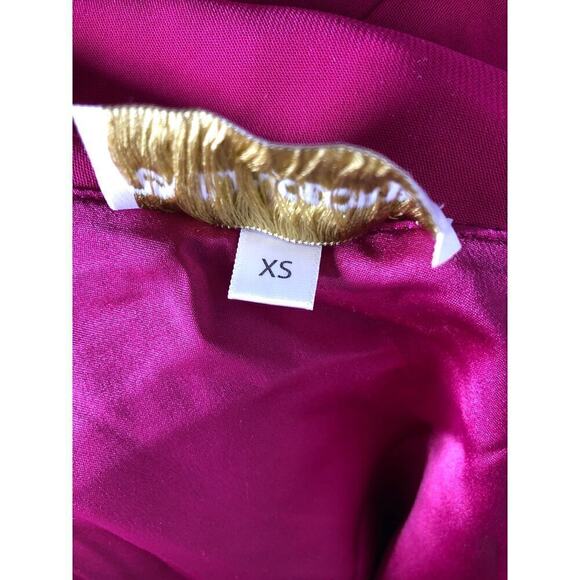 Emilia George Lauren Maternity Dress Off-Shoulder Cocktail Midi Rasberry Pink XS - Picture 9 of 12